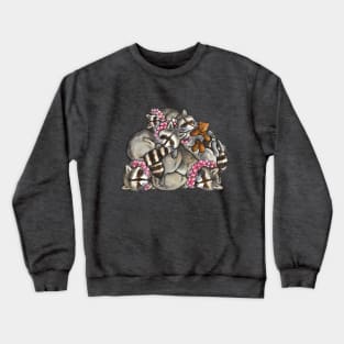 Sleeping pile of raccoons Crewneck Sweatshirt